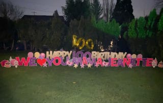 100th birthday yard card display